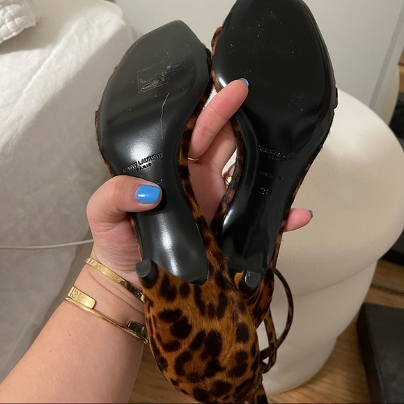 SALE ⭐️ SAINT LAURENT CHARLOTTE LEOPARD SANDALS - Picture 6 of 10